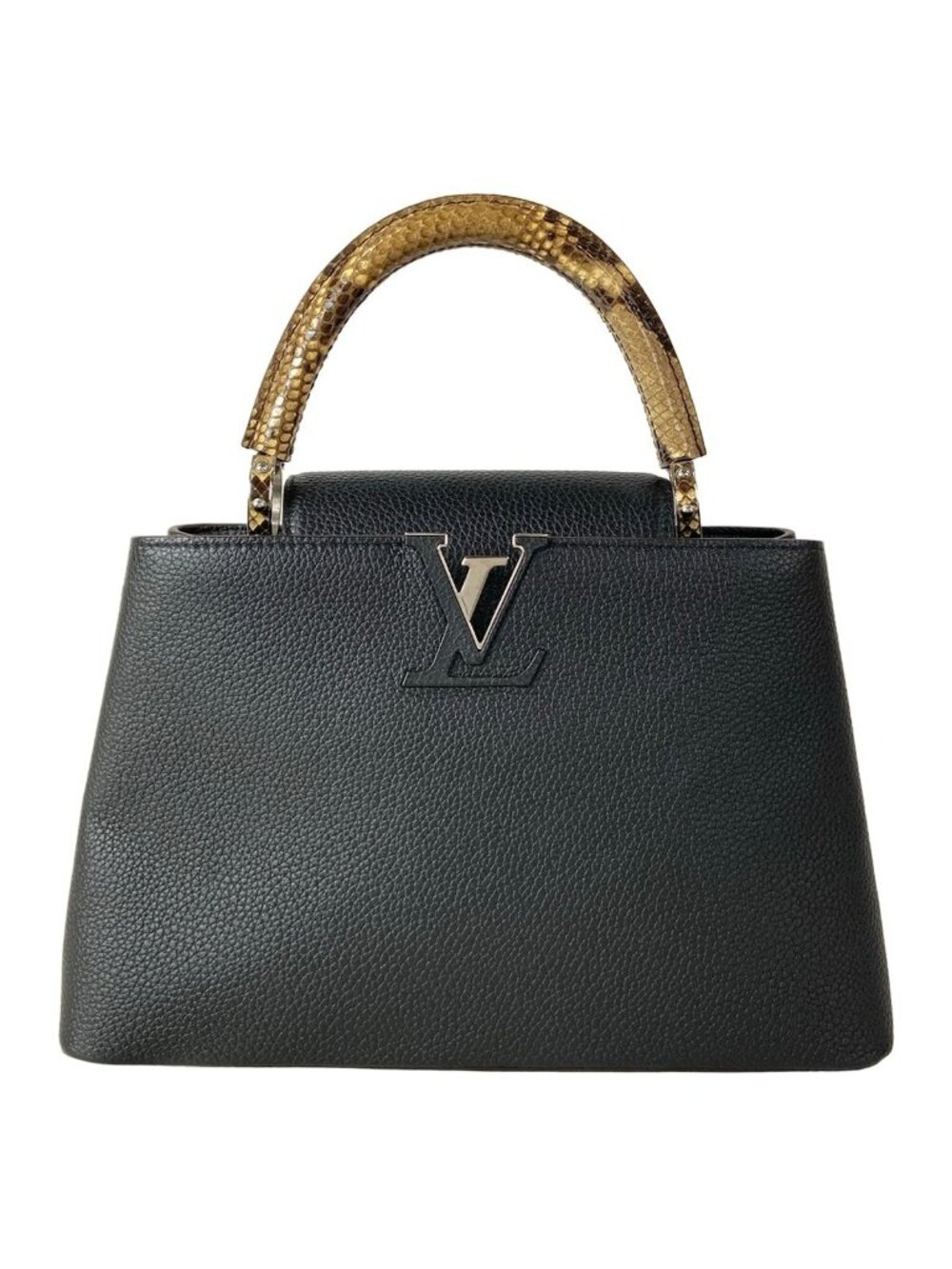 Louis Vuitton Handbag Capucines MM Noir Leather Cowhide